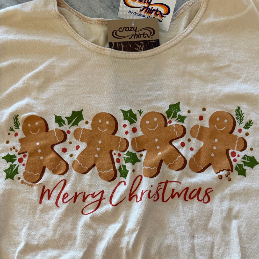 Crazy Shirts Gingerbread Christmas Tee, NWT